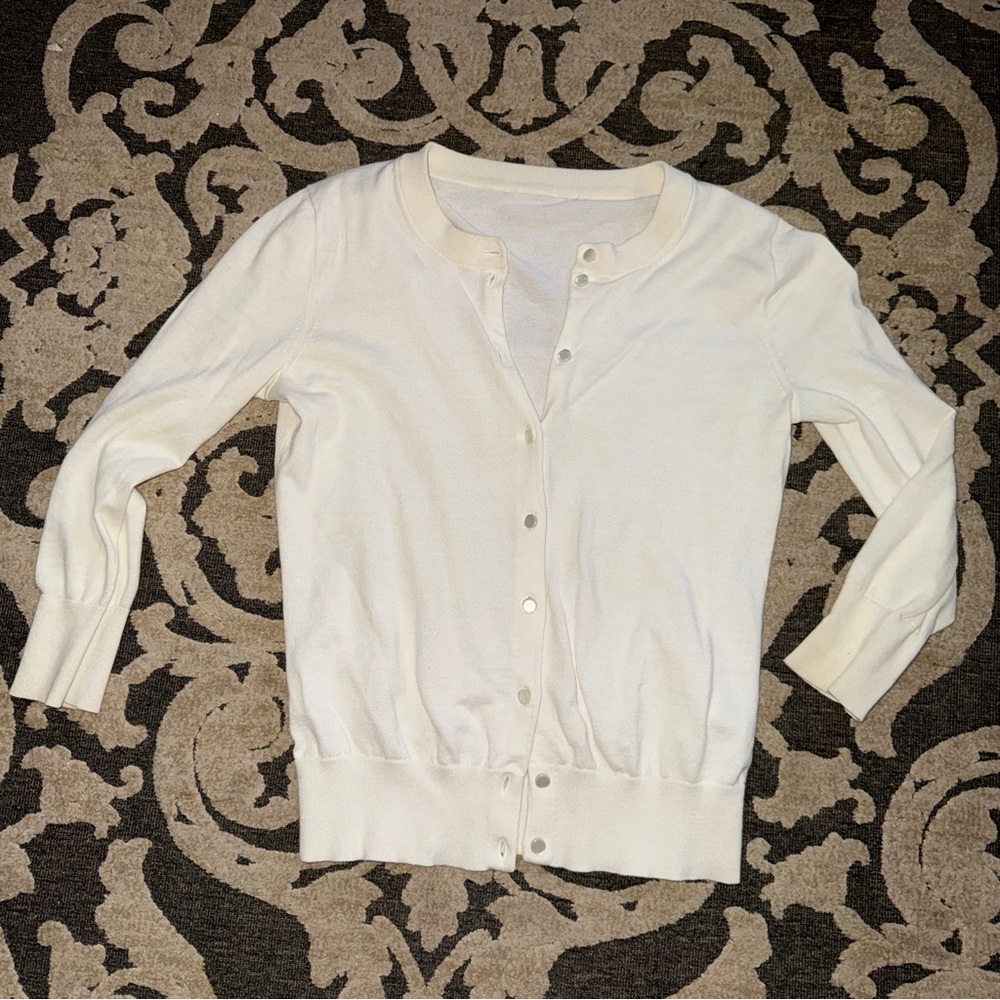 Cream Button-Up Cardigan
